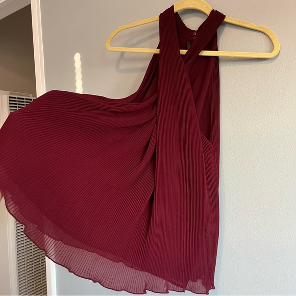 Deep Red Crossed Blouse - Picture 5 of 9